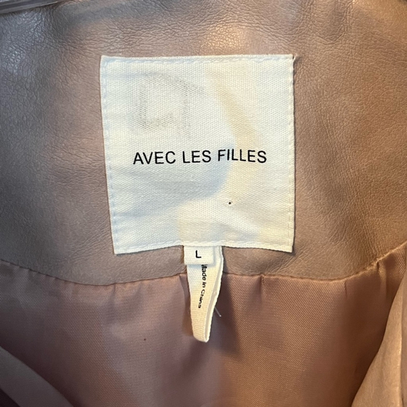 SOLD Avec Les Filles X Anthropologie Oversized Faux Leather Moto Jacket Large - Picture 7 of 15